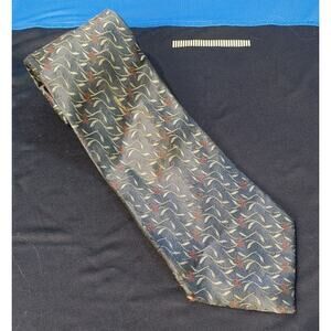 The Custom Shop Men's Navy Floral Silk Hand Finished Neck Tie OS